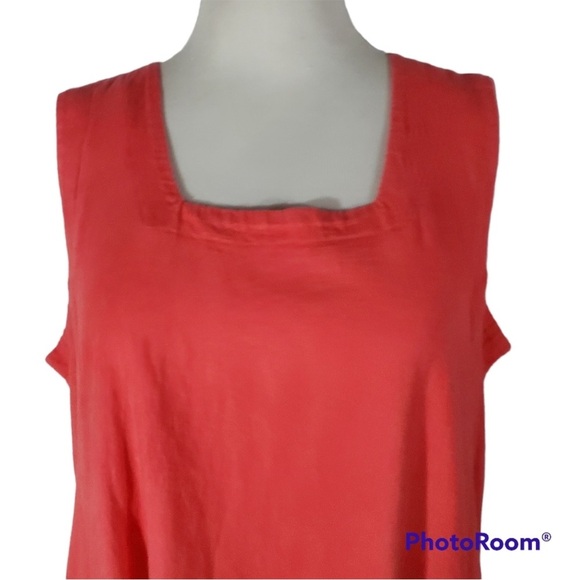 NEW Cynthia Rowley, 2X, Coral, Sleeveless, Assymetrical Hem - Picture 3 of 10
